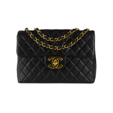 Chanel Jumbo black leather vintage ref. 7942