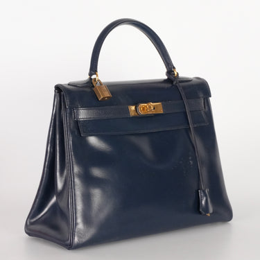 Hermès Kelly 32 navy vintage ref. 7869
