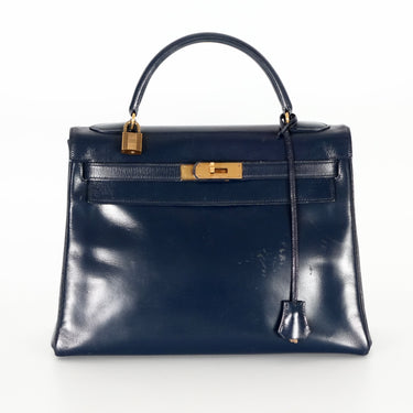 Hermès Kelly 32 navy vintage ref. 7869