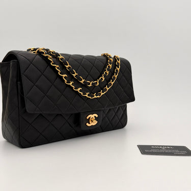 Chanel black leather vintage