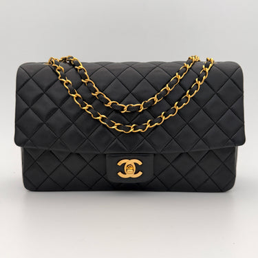 Chanel black leather vintage