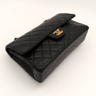 Chanel Timeless 25 double flap bag black lambskin