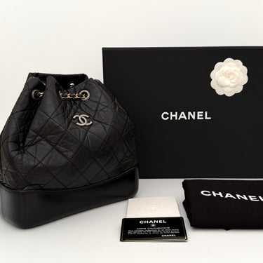 Chanel Gabrielle Backpack Black Aged Calfskin Mixed Hardware Full Set