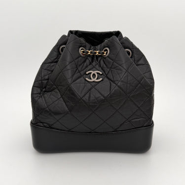 Chanel Gabrielle Backpack Black Aged Calfskin Mixed Hardware Full Set